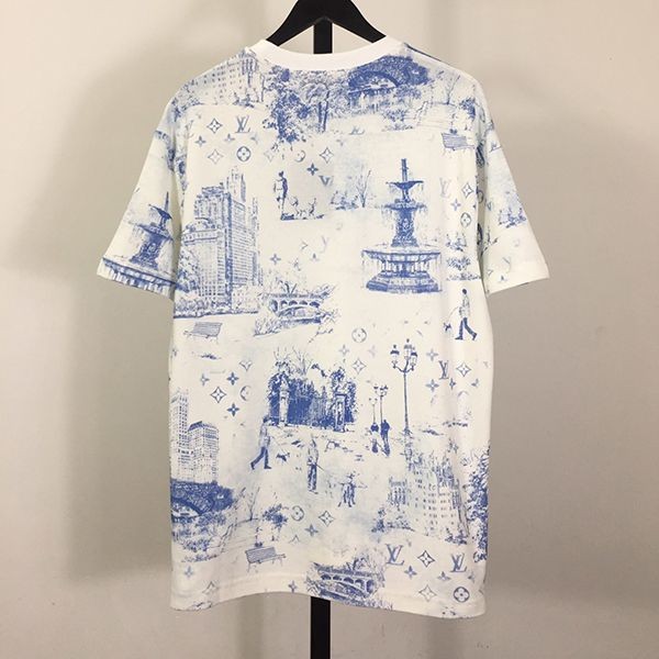 絶対欲しい！【爽やかに決まる】ルイヴィトン★Printed Cotton Tシャツ 偽物 1AGJYZ